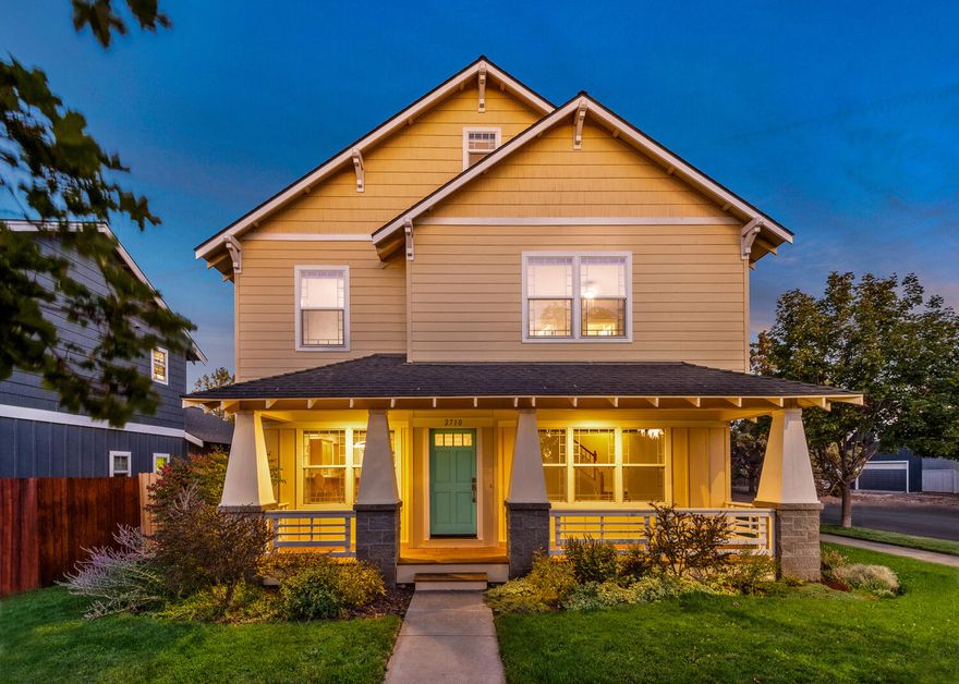 On a quiet corner lot, this meticulously maintained craftsman-style home offers mountain views. The main level has a gas fireplace and great natural light, creating a space that is both cozy and bright. Upstairs, the versatile layout includes three bedrooms plus two additional bonus rooms or flex spaces—ideal for extra bedrooms, offices, or whatever suits your needs. Outside there is a covered front porch, a deck off of the kitchen and a fenced backyard so you can enjoy all of the seasons of Central Oregon. Recent updates include a new 50-year roof with warranty, ceramic tile flooring, plush carpet with extra-thick pad, exterior paint, a stainless steel gas range and refrigerator, a 97% efficient furnace with 17.0 SEER-rated AC, and a three-zone HVAC system featuring high-grade HEPA-UV air filtration and a humidifier.