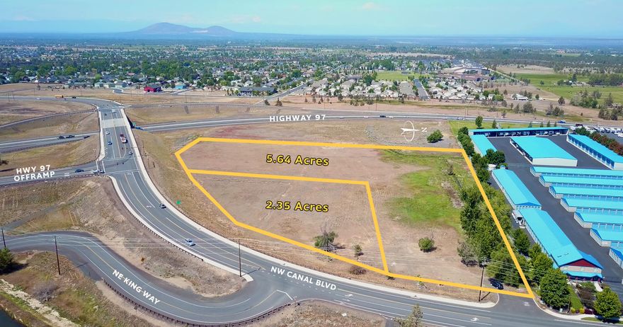 8 Acres zoned C-1 with high visibility on the Hwy 97 north overpass. North end of Redmond near Home Depot, Walmart, and St Charles Hospital. Large parcel ready to develop. Idea for truck stop, auto or RV dealership, hotel, and many other uses.  Outstanding mountain views.