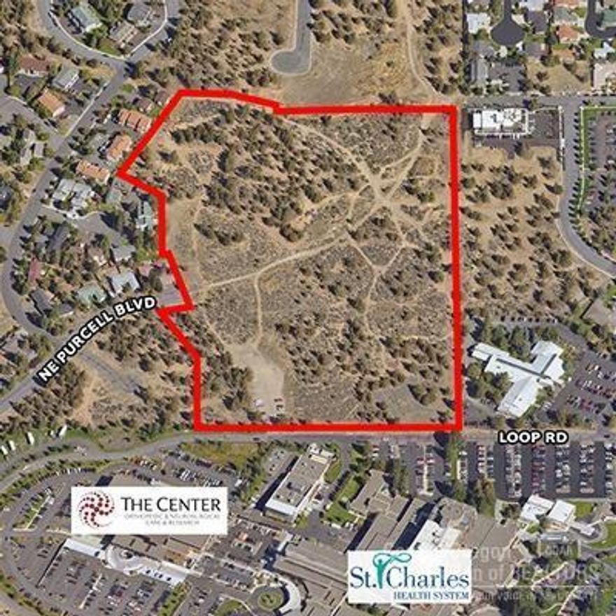 One of the last large remaining development parcels in Bend. Located next to the hospital and near shopping and services. Property is zoned RH and RM with Medical Overlay on the entire parcel. Sewer and water run through the property.