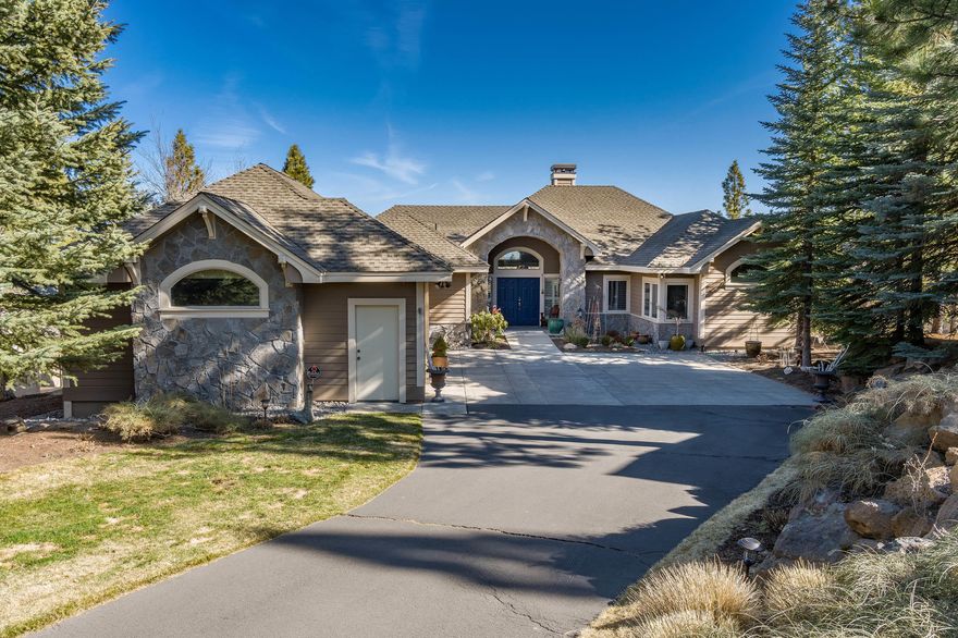 Beautiful single level home with mountain and long terrain views inside the gated golf course community of Awbrey Glen.  One of the best view lots in the entire community.  Vaulted ceilings and large picture windows fill the open great room/kitchen with natural light.  Enjoy long views from the spacious and private back deck.  Multiple built ins and custom storage/closets throughout.  Mt. Jefferson views from the master suite.  Low to no maintenance landscaping/living year round.