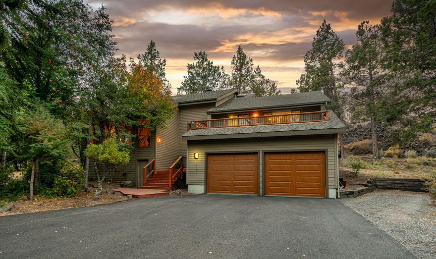 Nestled in a picturesque, wooded setting with direct access to the Deschutes River Trail, this light, bright, contemporary home offers a luxurious blend of modern elegance and rustic charm. Designed with multiple spaces for flexible living, this versatile floorpan also includes a fully finished 1 bed, 1 bath apt w/ private outdoor entrance. The open-concept living room boasts high ceilings and large windows. The gourmet kitchen, remodeled in 2022, features top of-
the-line appliances, quartzite counters, large island and custom cabinetry. Dining room has access to a spacious outdoor deck with views of the surrounding natural beauty. Primary Suite is a private oasis with an outdoor deck, walk-in closet and Luxury Bath with Japanese soaking tub. Two generous guest rooms have ensuite baths. Located just minutes to trails, parks and close to Bend, this home offers the best of both worlds: peaceful, natural surroundings, a wonderful NW neighborhood and easy access to all the amenities!