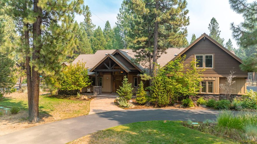 Privacy & tranquility within 25 minutes to Downtown Bend! Situated on a level 1 acre fenced lot & moments to the Big Deschutes River, this fully-furnished 4BR/4BA home features timeless Northwest design & quality craftsmanship throughout. Stunning Great Rm w/soaring ceilings, exposed beams, wood burn fireplace & access to extensive covered back patio blends indoor/outdoor living seamlessly. Chef's Kitchen offers Granite slab countertops, stainless appl & separate bar. Main level Primary Suite w/gas fireplace, access to hot tub patio & luxurious BA w/separate vanities, soaking tub & generous tile shower. 2 additional BR on main (one en suite) + 3rd full BA. 2nd Level: Spacious Bonus Room w/full bar, 4th BR & 4th full BA. FANTASTIC detached shop w/additional living space including 1BR/1BA, Bonus Rm & flex space. Multiple outdoor spaces to enjoy year-round offers lush landscaping, wood burn fireplace, built-in grill & expansive paver patios. Excellent proximity to Sunriver & a rare find!