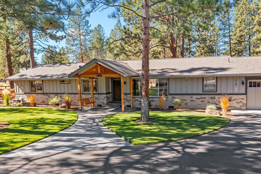 Truly a treasure in Woodside Ranch One level 3 bedroom 2.5 bathrooms, extensively remodeled by previous owner and continued to perfection by present owners. Present owner have spent over 180,000 dollars the past 2 years and this gem truly lives brand new and modern in every way.  Please see attached addendums for list of upgrades and improvements.  Floor plan is open light and bright home with no detail over looked.  PLUS 3 door 1800 sq ft SHOP with large office, for all of your big Girls and Boys toys.  The location of  this property is in the most quiet and secluded section of the large country neighborhood bordering the National Forest.  Minutes to Bend Golf Club, Caldera High School, Alpenglow Park and shopping.