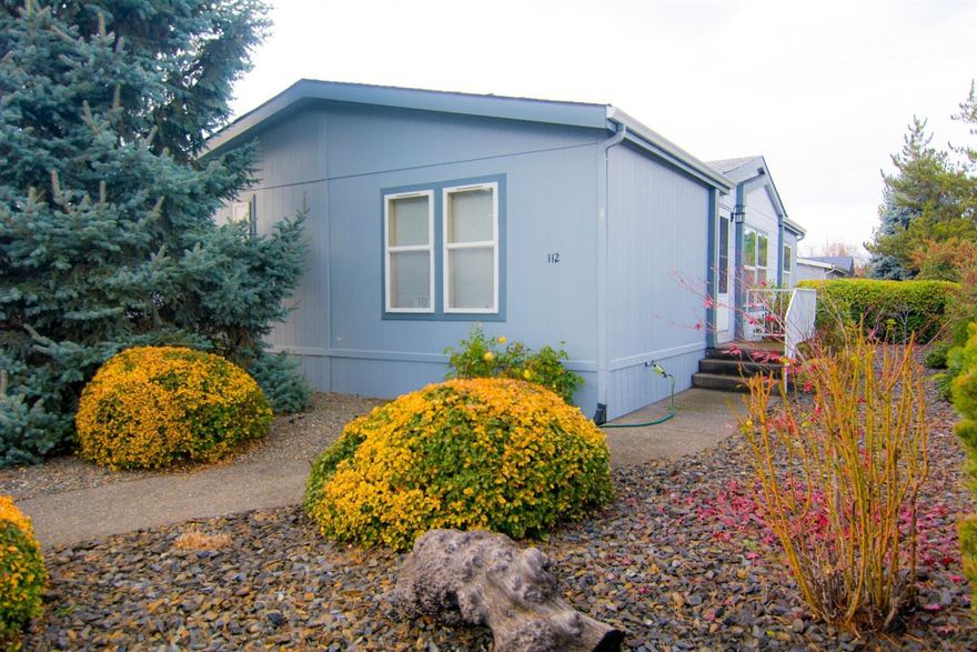 Great, Well maintained 1996 Manufactured home located in a 55+ Subdivision Park. Home features a split open floor plan with 3 bedrooms, 2 bathrooms, approx. 1188 sqft, wood, carpet and Laminate floors, vaulted ceilings, heat pump and double pain windows. All appliances are included! There is a 2 car carport, with large storage shed and low maintenance landscaping. New Roof being installed soon! Close to hospital and shopping!