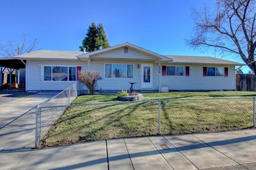 Adorable Home w/Tons of Recently Completed Upgrades. Also Includes Newer Totally Custom built Detached 198 sq ft Shop! Terrific floor plan with separate living room and family room which both have laminate flooring. This home has so many new and improved features including: 2013 installed heat pump with all newer ducting, newer water heater, both bathrooms remodeled (guest bathroom has custom tile surrounding bathtub & granite countertops) (master bathroom has beautiful Corian countertops & walk in shower) The living room has a real wood burning woodstove, kitchen has newer countertops and Alure tile flooring. Home is on a large corner lot w/fully fence front and back yards. There is timed sprinklers in front and back yards with mature trees. The back yard has a beautiful, large Cedar tree and a wonderful garden area. The detached shop is 198 sq ft & has super upgraded cabinets, electricity, & hidden firearms storage.