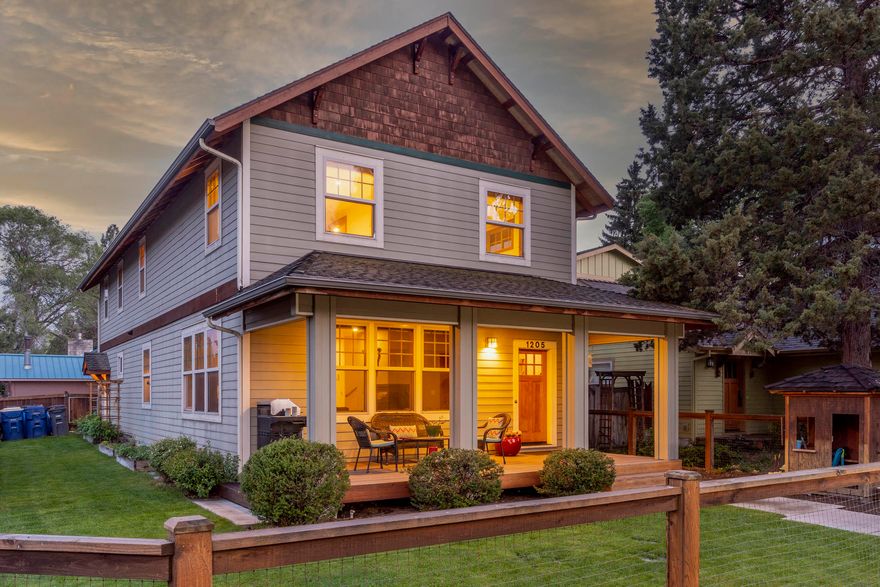 This is the home of which Bend dreams are made—full of character and beautifully presented on a picturesque corner lot, just four blocks from breakfast at Chow, beverages at Boss Rambler, and a languid float on the river in between. Here, modern styling and an open floor plan merge perfectly with natural wood, tile, and stone for a timeless aesthetic. The kitchen is outfitted with luxury appliances, a large island and peninsula for gathering, and robust pantry space. Upstairs, enjoy three bedrooms including a spacious owner's bedroom and newly remodeled primary bath warmed by heated floors and anchored by a giant soaking tub. With a fenced yard, sweet garden, and quaint heated shed that works well as an office, yoga space, artists' studio, or ''zen den, '' this special place has something for everyone.