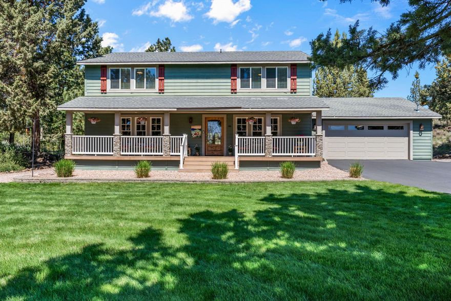 A rare offering for a beautiful and private small acreage property with too many features to list right in Bend! You'll want to call this home as you soon as you enter the property down the tree lined driveway. This partially irrigated 2.5 acre parcel comes with a clean and cozy 4 bedroom, 2.5 bath 2,518 sqft ranch style home with an additional living space that could be utilized as formal dining or home office. The property also features a fully insulated 1,080sqft state-of-the-art shop with a 10' garage door and 220v that is currently a woodworking shop. There is also a pond with an adjacent gazebo, small greenhouse, large enclosed garden area and a second gazebo looking out over the private and expansive park-like backyard. More great features include new appliances, smart lighting and thermostat, tons of storage, recirculating hot water and high-end air filtration system. Amazing to have this much space and privacy so close to town. This gem must be seen to be truly appreciated.