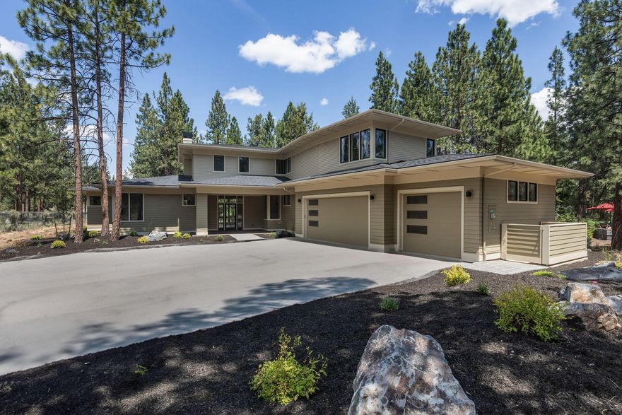 Beautifully appointed new construction home on a .76 acre lot at the end of a culdesac AND on the lovely Awbrey Glen golf course!  Enjoy your morning coffee or nice summer dining on the large covered patio overlooking the 7th hole and 8th tee box areas.  You will love walking into this open floor plan with great room concept, 10' ceilings, large kitchen, primary on the main plus TWO offices on the main floor.  Don't overlook the fact that this home has 3-4 bedrooms & 3 FULL baths with a secondary primary/ensuite on the 2nd floor.   A large open bonus room with a dry bar upstairs allows for additional entertaining options.  Bring all of your golf clubs, golf cart, and outdoor toys as this home also has a large 3 car garage and expansive driveway to park and store all of your vehicles etc.   A truly spacious home and entertainers dream.  Don't miss out on the opportunity to get into this wonderful home in time for summer.  Earth Advantage Gold Status Rated.