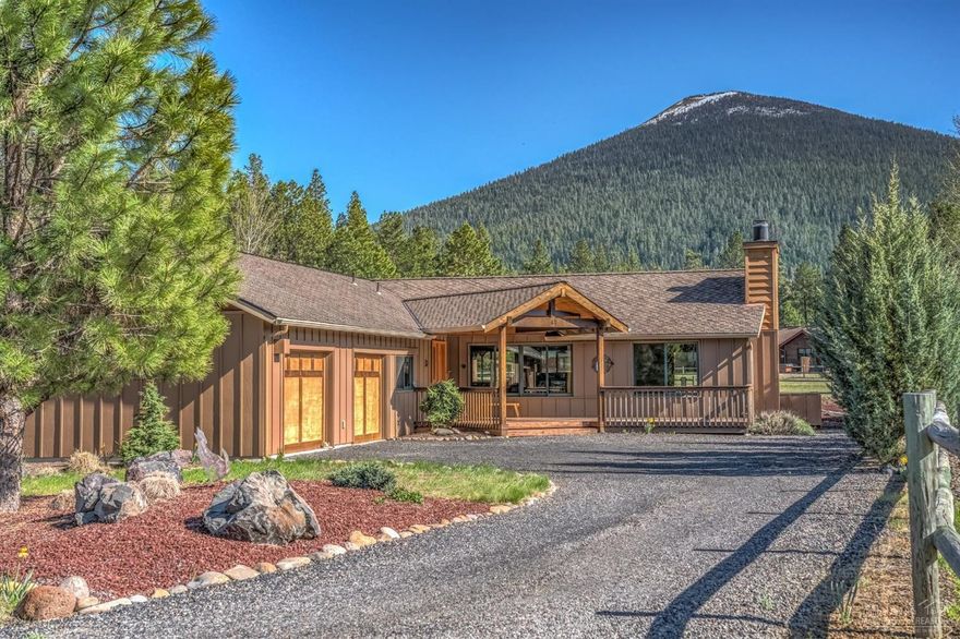 Leave the Rat Race behind & escape to this rustic Mountain Retreat in beautiful Camp Sherman. Year-round recreational opportunities abound! Hike, mtn bike, road bike & cross-country ski right out the front door. Single level cabin, open Great Room floor plan & recently renovated throughout. Features vaulted wood paneled ceilings & walls, rock hearth w/gas fireplace, hardwood floors throughout, large bedrooms, plenty of natural light & a great southern view of Black Butte. There are 3 bedrooms, 2 baths, 1862 sq ft, bonus room (could be workshop or 4th bedroom) & oversize, heated double garage with laundry room. Covered entry porch & large rear deck overlooking common area & Black Butte. Low maintenance landscaping surrounds the home. Ownership offers common area privileges: Swimming pool, tennis courts, hiking trails, a beautiful meadow & access to Lake Creek. National Forest is nearby and the Metolius River, Hoodoo Ski Bowl & Black Butte Ranch Golf a short drive away.