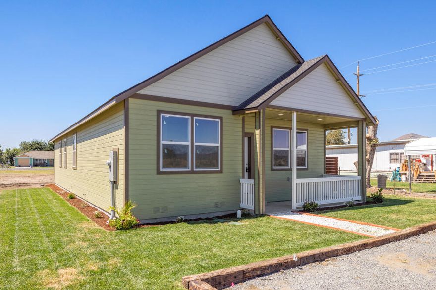 Seller will contribute up to $10,000 towards buyer's closing costs, interest rate buy-down or other financing incentives. Beautiful new home in Merrill, Oregon. Nice rural community. Open floor plan, vaulted and raised ceilings, butcher block kitchen island and breakfast bar, all new appliances, pantry, partially covered back patio, covered front porch, sprinklers and sod on the front portion of the lot. Primary bedroom features a walk-in closet, and the bath has a large soaking tub, separate shower and double sink vanity. Efficient mini-split and cadet heaters. Be the first to make this your home.