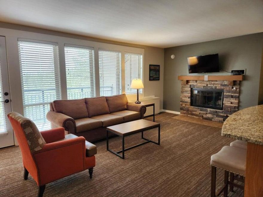 Experience the luxury of owning a 1/6 deeded ownership (8 weeks per year for life!) at The Inn of the 7th Mountain Resort, Bend's premier resort destination. Explore all that Bend has to offer right at your doorstep, including outstanding resort amenities such as a restaurant and bar, pool, ice skating rink, fitness center, tennis/pickleball courts, playground, park, and white water rafting. Adjacent to the resort are mountain biking and hiking trails, as well as river access, while Mt. Bachelor is just 14 miles away. The condo comfortably sleeps 4, and its top-level location offers breathtaking views of The Deschutes National Forest and Paulina Mountain. Monthly HOA dues cover all utilities, TV, WiFi, garbage, snow removal, exterior maintenance and repairs, HVAC, hot water tank maintenance, and include the annual property tax amount for the deeded share. This opportunity is for a Week E share, with weeks rotating/alternating annually and predetermined years in advance.