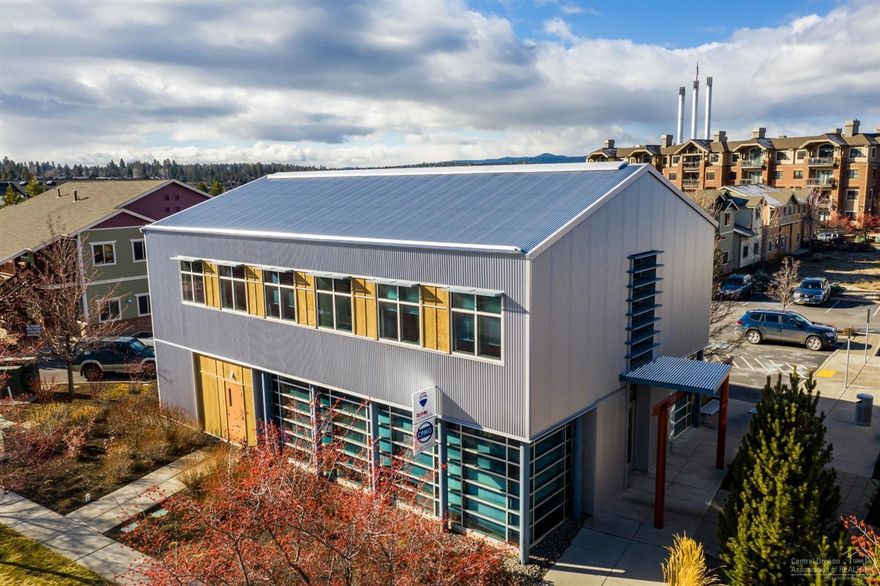 Highly desirable office building located in the heart of the Old Mill District. Large windows throughout offer abundant natural lighting and outstanding Cascade Mountain views. Close proximity to the Deschutes River Trail, shops and restaurants in the Old Mill & Box Factory, as well as neighboring professional buildings make this Bend's most desirable professional sub-market. Currently owner-occupied in addition to one tenant. Convenient shared off-street parking and easy access to Highway 97 and downtown Bend.