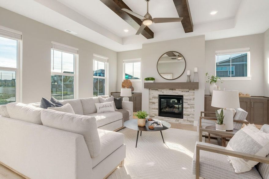 Soak in some mountain views for the holidays and live near a community Park, trail system, on the corner homesite #325 with one of the most desirable plans in Petrosa.  The expansive Everett detached home boasts the primary bedroom on main. This home is built by quality award winning Pahlisch Homes in Bend OR.  You will love the open concept kitchen/dining/great room with cozy gas fireplace and vaulted ceiling plus loft upstairs!  Quality finishes include: tankless HWH, 6'' baseboards, stained shaker style cabinets, Quartz counters throughout, tile shower, stainless steel appliances, luxury laminate plank flooring throughout main , floor, bathrooms and laundry, gutters, fencing AC and much more.   Photos are of similar floorplan in different community, specs vary. Homeowners and residents will have access to a full spectrum of private recreational amenities including swimming pools, parks, green spaces, and paved paths. Model home is open Daily 11-5pm.