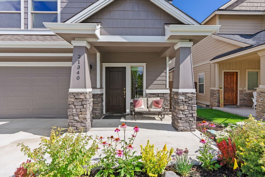 Welcome to this beautifully maintained 4-bedroom, 2.5-bath Franklin Brothers-built home in Bend's desirable Mirada neighborhood. Built in 2014, this home offers comfort, quality, and thoughtful updates—including fresh interior and exterior paint, high-quality carpet, a Bosch refrigerator, KitchenAid dishwasher, Electrolux washer/dryer, and professionally coated garage floor and backyard patio. The open main-level layout connects the kitchen, dining, and living areas, with a cozy gas fireplace at the heart. Upstairs, enjoy four spacious bedrooms, including a grand, light-filled primary suite. The thoughtfully landscaped front yard and fenced backyard with patio and greenery create an ideal space for outdoor entertaining. Close to community parks, trails, and the neighborhood pool—this is Bend living at its best.