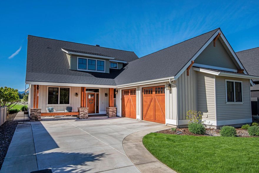 Huge Cascade Mountain views throughout this custom built home. Located on the perimeter of desirable Pine Meadow Village. Interior features: Gourmet kitchen with wine fridge, ice maker, drink fridge, high-end Thermador stainless appliances, kitchen cabinets to the ceiling; hardwood flooring throughout main living area and stairs; first-level master bedroom with walk-out patio; heated floor and mirrors in master bath; large laundry room room with quartz counters and built-ins, floor to ceiling stacked rock high-efficiency wood-burning fireplace; additional ensuite bed/bath downstairs; high vaulted great room ceiling open to second level loft with mountain views; 2 large finished storage/workout rooms; unfinished bonus room. Exterior features: Covered back patio with panoramic views; low maintenance landscape; underground irrigation and drip system; stained beams and accents. All this within easy walking distance to downtown Sisters as well as to miles of wilderness trails.