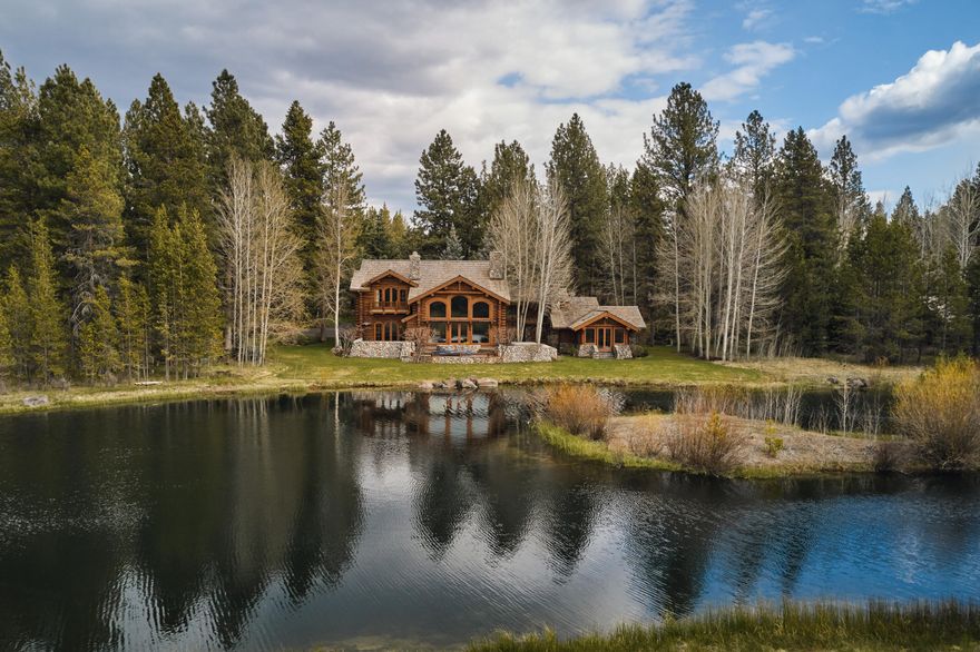 This stunning, custom Log Home is being offered in the exclusive community of Vandevert Ranch with only 21 Homesites, 350 acres of open space & 2 miles of the Little Deschutes flowing through. Walk through the front door of this one-of-a-kind home & you're met with mesmerizing views of the lake stocked with fish, stunning views of Mt. Bachelor & the majestic floor to ceiling Stone Fireplace in the Great Rm. Offering 3 En-suites, a 4th Bedroom w/custom alcove beds, & Media room w/ big screen & seating for 7. There's a 2nd level mezzanine w/ Pool Table & open log railing for exceptional views of the water & below. The Kitchen & Dining are full of custom built-ins & Artisan crafted Light Fixtures are throughout. The property is surrounded by many water features, extended Patio space and lawn, all within a forest of Pines. Located adjacent to Crosswater Golf Club, Sunriver, & 25  minutes to downtown Bend. It's a playground for every outdoor enthusiast! The home Includes Furnishings.