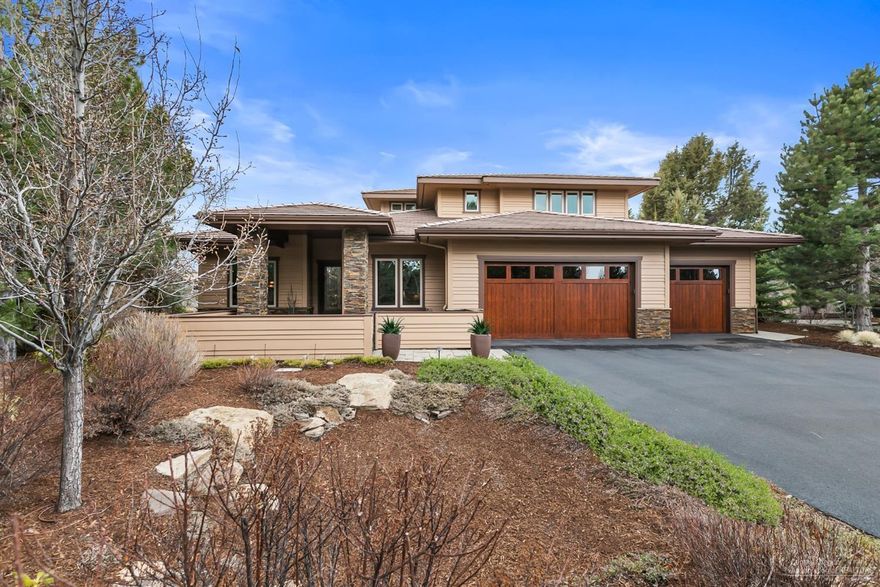 Striking & true to form this immaculate Prairie-style masterpiece is perched above the 8th fairway in the desirable golf community of Broken Top. Adhering to the vision of Frank Lloyd Wright this stunning home exudes warmth, attention to detail & quality craftsmanship w/ double banding molding, 8.5 baseboards,<span style=font-size: 10pt;=>custom fir cabinetry, doors & trim, hickory floors,10' ceilings & plantation shutters.</span><font size=2>Well appointed gourmet kitchen boasts Jenn Air S/S appliances, butler's pantry w/ 2 under-counter wine coolers, honed granite counters & large walk-in pantry. Master suite is a luxurious retreat with a gas fireplace, </font>jetted <font size=2>tub, granite counters & spacious closet w/built-ins. U</font><span style=font-size: small;=>pstairs 2 bedrooms & Bonus room w/ a mini-frig, microwave, wet bar. Covered back patio & beautifully landscaped South facing backyard w/soothing basalt water feature in a sere