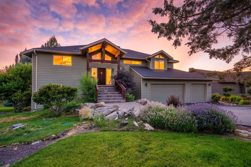 Presenting a truly custom, single-owner home on the resort side of Eagle Crest. Enjoy room
to spread out over 3,120 sqft with living spaces on both floors, 4 beds and 3.5 baths. You
will be greeted by soaring ceilings in the great room with a wall of windows to take in the
views of the Cascade Mountains and golf course. Ideal for multigenerational living with two
primary suites, kitchenette downstairs, and washer/dryer hookups on both floors. Features
include a large kitchen, 3 decks for entertaining and relaxing, 3 fireplaces, built-in window
benches, oversized 3-car garage, a new roof and new carpet throughout! With less crowds,
savor the quiet in the gated neighborhood with outdoor pool and pickleball and tennis courts for the exclusive use of Estate Homesite's residents. Eagle Crest is home to 3 golfcourses, fitness centers, dining, a nd miles of trails to the Deschutes River and public lands. This wonderful community is only 15 minutes to downtown Redmond and the Airport.