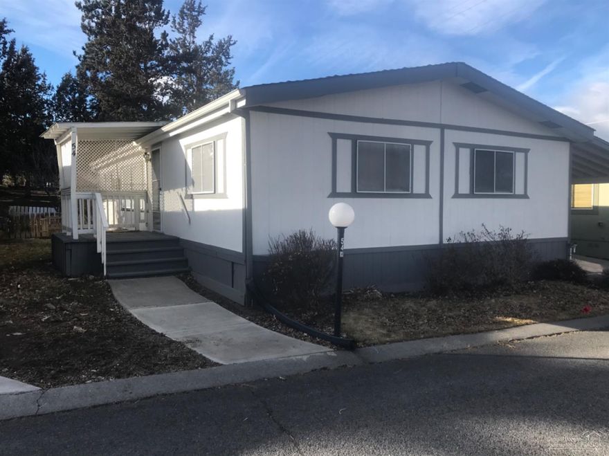 Great location in 55+ Suntree Village with fenced yard backing up to the park. Open floor plan with vaulted ceilings and good master separation. Large walk-in closet and walk-in shower. Well maintained home with new carpets and washer and dryer. New exterior paint also. Big shed/shop with shelving and electric. All appliances included. Priced for quick sale. $552&nbsp; monthly space rent includes water, garbage, sewer, yard debris removal and use of clubhouse. Friday night BINGO. Come see what Suntree Village has to offer.