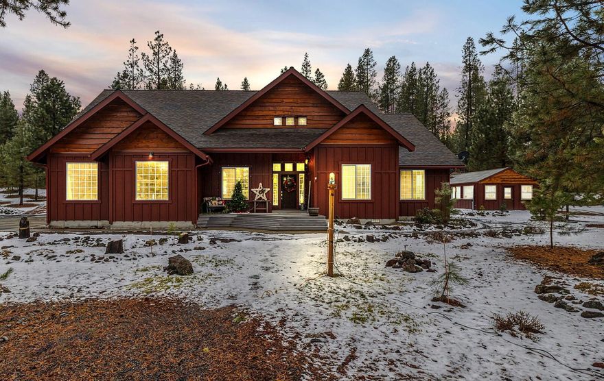Stunning custom home on 1.2 acres in Fall River Estates complete w/ 2 snowmobiles for your outdoor adventures! Miles of trails through national forest for snowmobiling, skiing, hiking, biking, & river access for fishing. This extraordinary property is an entertainers delight w/ chef's kitchen, open concept great room, custom bar & covered outdoor oasis showcasing indoor/outdoor living for every season. Soaring ceilings, hardwood floors & custom cabinetry showcase high end finishes & expert craftsmanship throughout. Outdoor features include: custom greenhouse, outbuilding, landscaping, rock tiered terraces, composite decking, hot tub enclosure & new exterior paint. Fall River Estates is surrounded by national forest, offering the ultimate in privacy & tranquility. Just 11 miles from the Sunriver Resort, you can relish in the best of both worlds-adventure & sophistication. Fall in love w/ this extraordinary property located in one of Central Oregon's best kept secrets, Fall River!