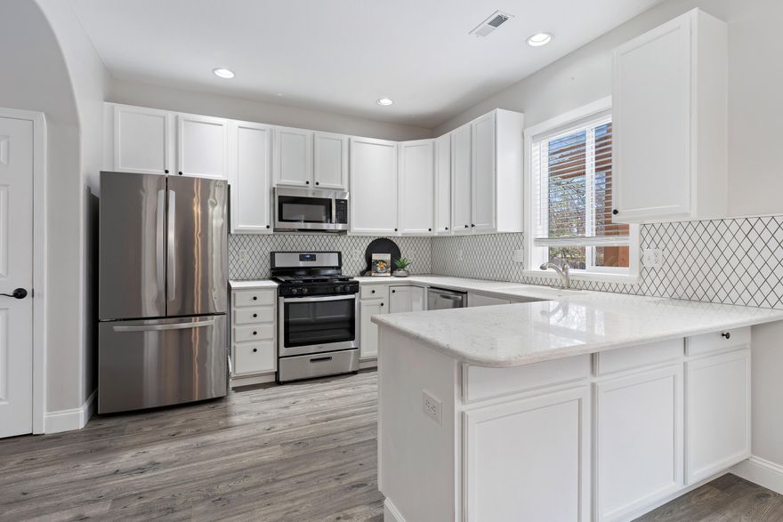 Great opportunity to own your own home or income producing investment property in NW Bend. This completely remodeled home sits on a quiet, tree-lined street with close proximity to Riley Ranch Nature Reserve & Harvest Park/playground. The recent remodel includes interior paint, luxury vinyl flooring downstairs, quartz countertops and new backsplash in kitchen/baths, new stainless-steel appliances, new lighting & hardware throughout. As you enter the home you will find a light-filled room that would be perfect as a den, office, additional living or dining room. The spacious eat in kitchen overlooks the great room with corner fireplace and slider out to the pergola covered & fenced yard (with shed), perfect for entertaining. A powder bath and laundry room complete the downstairs. Upstairs is the Primary Suite and 3 additional bedrooms and another full bath. All of this near shopping, trails, and schools. Make this one your Bend basecamp and start planning your adventures today!