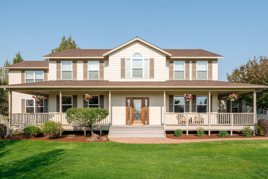 Beautiful home and shop nestled on 2.5 acres at the end of a quiet cul-de-sac in the very desirable ''Old Deschutes'' Neighborhood. Peaceful country setting just minutes from all of Bend's amenities, this property provides the perfect combination of manicured & natural landscaping with a fully fenced backyard and gorgeous waterfall feature. The covered, wrap around deck welcomes every visitor or you could sit and enjoy the view. 2 Master Bdrms â€'' each w/ an ensuite bthrm & large WI closet. Take in the stunning Cascade views from all 4 bdrms! Large Office w/ dbl door entry & expansive blt-ins. Additional bonus rm w/ slate floors allows for lots of possibilities. 1200 SF, 2-bay RV garage & shop w/ upstairs office. Custom built, all cedar sauna w/ stove  and outdoor rain shower offers the perfect way to escape and relax. Be sure to visit the special property and enjoy Central Oregon at it's finest.