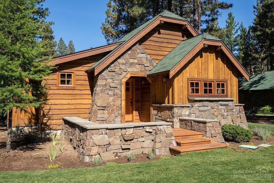 One-quarter share interest in this beautiful 3 BR, 3 BA cabin at historic Lake Creek Lodge in Camp Sherman. Features modern amenities with the feel of yesteryear. Built in 2014 and furnished with a combination of antiques and quality reproduction pieces, the cabin features fir plank floors, knotty pine paneling, stone/gas fireplace, butcher block countertops, gas cooktop, farm kitchen sink, tile bathroom floors & showers, washer/dryer, cedar decks, stone exterior accents & locked storage.