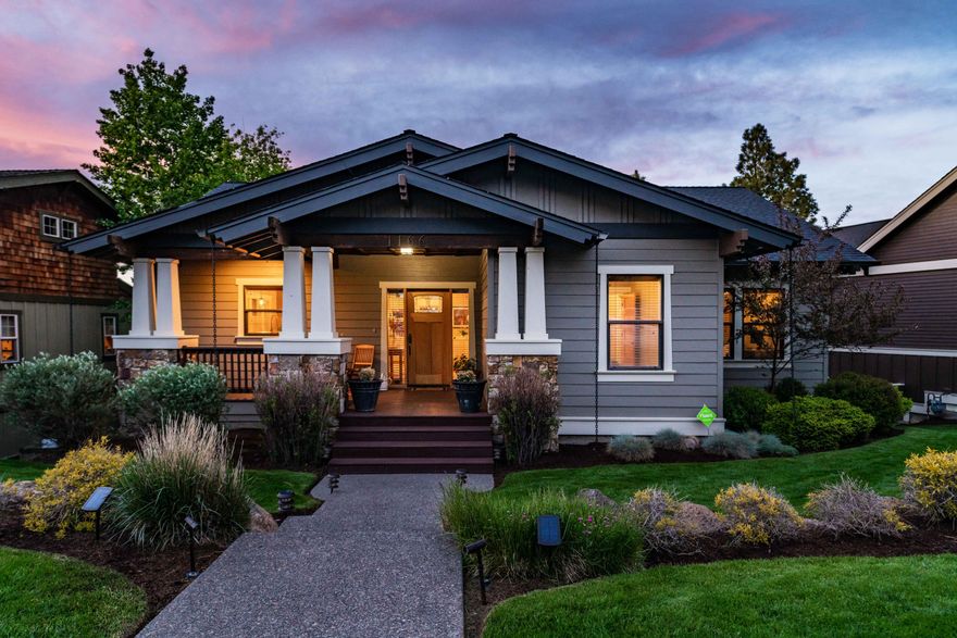Remarkable may be the first word that comes to mind when you first enter this beautifully designed Craftsman style home in NW Bend. You'll be greeted by strategically placed windows for NE facing views of Mt. Jefferson, Smith Rock, and the Ochocos from the vaulted great room that opens up to a large deck, perfect for outdoor dining. Main level master suite is complete w/ separate deck access, large walk-in closet, soaking tub, dual vanities, & tiled shower. Two other bedrooms, full guest bath, & laundry room make up the rest of the upstairs, w/ a large second master downstairs, ideal for an in-law quarters w/ access to the fenced back yard. This home is loaded w/ storage! The garage is extra deep w/ extended storage under the home. Other features include exterior heat
pump for A/C, updated appliances, recent exterior paint, recently replaced carpet, gas fireplace w/ built-ins, solid wood interior doors, nearby community park, & more! You don't want to miss this truly remarkable home!