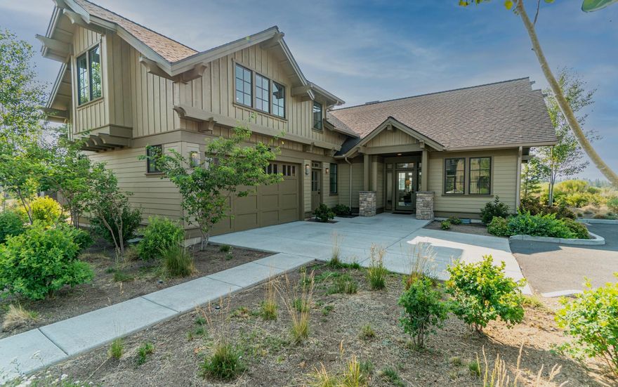 This fully furnished, turn-key Cairn vacation rental features five bedrooms and five baths, with a total of 2,743 square feet. Boasting a sleek contemporary interior with open floor plan, vaulted ceilings and great attention to detail, the home is convenient to Tetherow's many resort amenities, including the restaurants, pool, fitness center and 18-hole championship semi-private golf course. There's also great access to Phil's Trail, Mount Bachelor and the Cascade Lakes Highway. The home's popular Alpine floor plan provides primarily single-level living, but there's also a large bonus room, bathroom and bedroom above the garage, which provides great separation of space for large gatherings. On the fenced back patio, bask in the gorgeous southern Paulina Range views while enjoying the private hot tub, outdoor couch and fire pit. County deed restrictions require that the home be made available as a short-term rental 38 weeks per year.