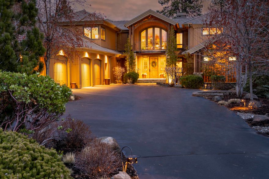 Stunning Mountain Lodge home is perfectly positioned along the Lake for both privacy and views of #4 Green and Fairway of Broken Top Golf Course.  Spectacular Sun Forest custom home with the incredible attention to detail and craftsmanship they are known for. Welcoming great room has been designed to maximize the views and showcase soaring vaulted ceilings, massive stone fireplace and timbered cross beam architecture that carries through to dining area, spacious enough to host family & friends. The coffee & cocktail bar, complete with built-in Miele espresso machine, Fisher Paykel dishwasher & fridge make entertaining a breeze. Chef's kitchen showcases striking vast center island, top-of-the-line appliances, extensive cabinetry and a very charming breakfast nook overlooking the lake, golf course, water feature and the soaring pines.  Expansive main-level master suite has private patio access to hot-tub from which to relax and enjoy the stars and fresh mountain air. Master bath features