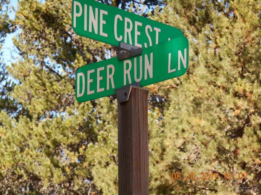 Nice corner lot over 1 acre in size, located at the end of Deer Run. Close to downtown LaPine and Wickiup Junction. Buyer to perform own due diligence for electric hook-up, water & septic.