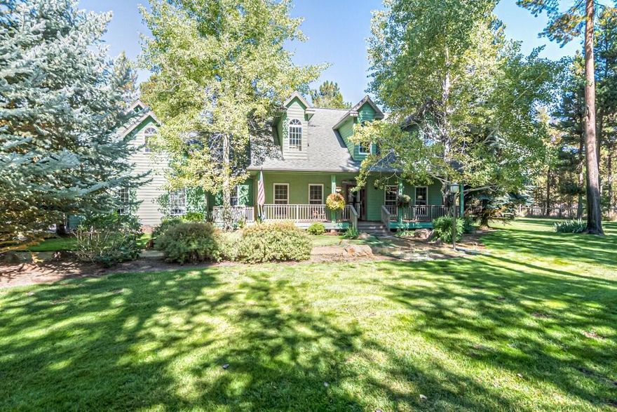 Did you know that you can get a jumbo loan at 5.24% interest rate!? With a 680 credit score and 20% down for a primary or secondary home. Call us for more details! if you are looking for a home just minutes from Sunriver, Mt. Bachelor and the high Cascade Lakes this is the one! This home is located on a paved road and sets on over 2 acres with covered RV storage, attached 2 car garage, detached 25 X 30 shop with RV door and a loft area, asphalt driveway, over 1.5 acres landscaped, and fenced. 4 bedrooms 2.5 bathrooms with over 2500 sq. ft of living space, covered front and back porch, an additional 480 sq. ft enclosed sunroom overlooking the park like setting landscaped yard. Open floor plan with a rock wood burning fireplace, solid oak floors tile kitchen floors, formal dining area, mostly single level living with a large bonus room upstairs. This home shows pride of ownership and has lots to offer.