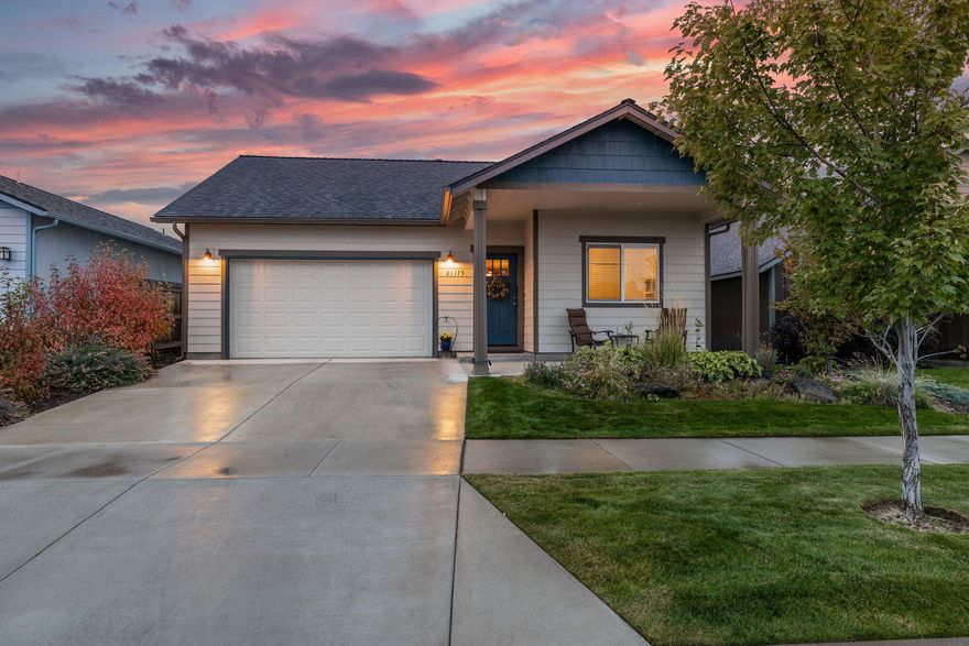 Welcome to this stunning single level northwest style home, located conveniently within the desirable Larkspur area of Bend, Oregon. Boasting new exterior paint, new interior carpet, and newly painted kitchen cabinets. Close by you can find yourself at the new Reed South shopping district featuring the new Cascade Brewing Co. and The Great Greek Mediterranean Grill. This Fabulous home sits wonderfully close to beautiful parks, schools and hiking opportunities. As you enter the home you will be greeted by wonderful ambient light and high vaulted ceilings in the great room as well a lovely gas fireplace for those winter months or cool mornings. Thoughtfully  designed and open kitchen, perfect for entertaining with plenty of counter space and a nice pantry.  Or retreat to the backyard and enjoy a fully fenced yard with established aspens and summer strawberries . Back inside you will find a spacious primary with walk in closet and dual vanities in the bathroom. This one's a must see!!!
