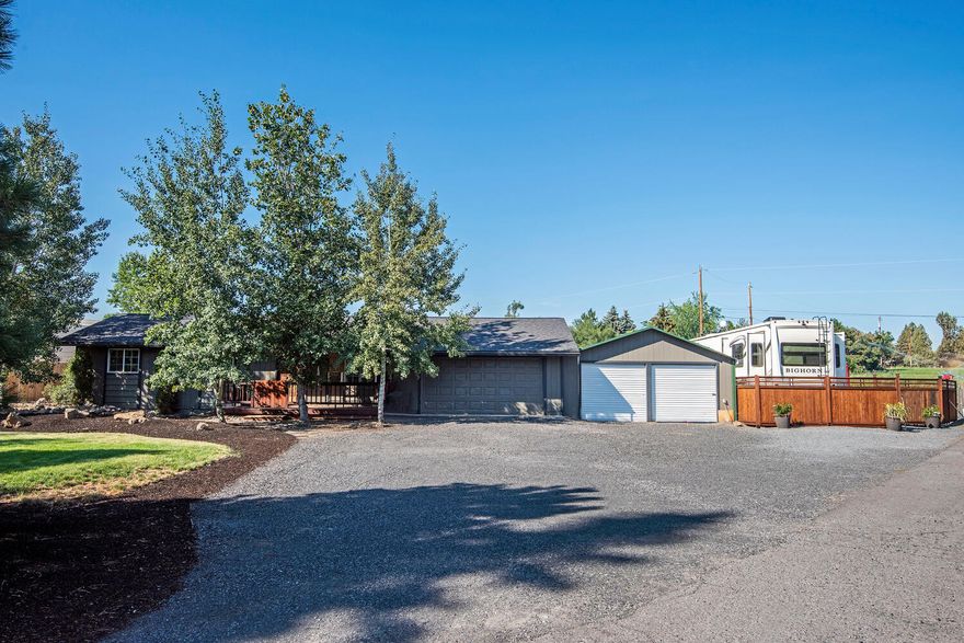 Looking for a property that allows you to stretch out, this is it! Country living close to town, just off Butler Market. Single level home on nearly half an acre. RV parking with hookups plus ample parking opportunities for all of your Central Oregon toys. Enclosed green house and garden area with irrigation. Property has endless potential, but needs a little  TLC.