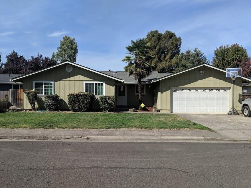 Wonderful home featuring three bedrooms and two bathrooms with almost 1100 sq. ft Excellent curb appeal with a large living room and fireplace. The kitchen has gorgeous granite counters and backspash. Plenty of cabinets and counter space. Dining area located off the kitchen. Large three bedrooms and bathrooms as well. Outside you will find a huge backyard with area for a garden. Small RV parking on the side of the home. There is a warranty for the roof and HVAC system that comes along with this home.