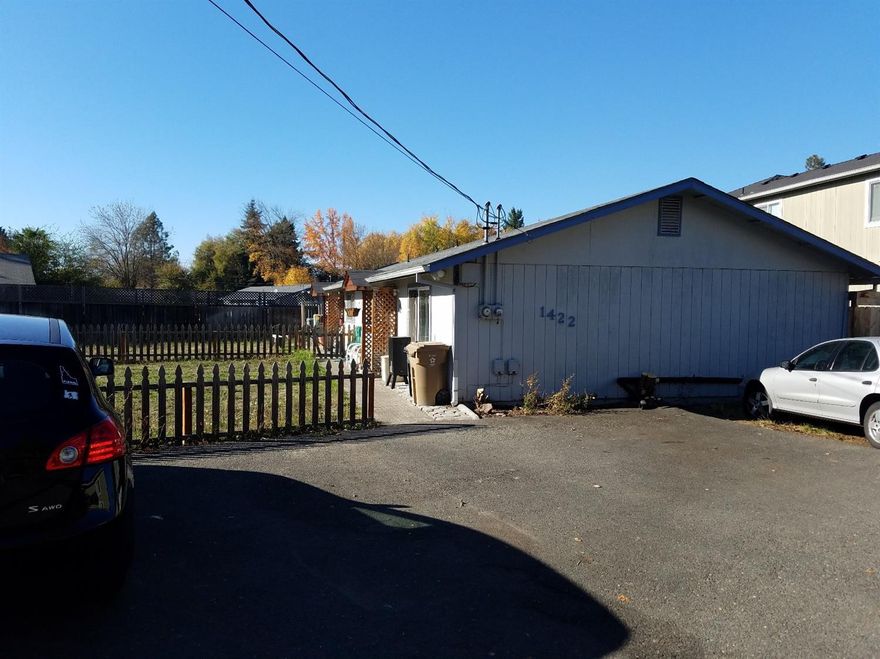 Good investment opportunity. Duplex each unit has 2 bedrooms 1 bath, total 1690 sqft. City schools South East Grants Pass
