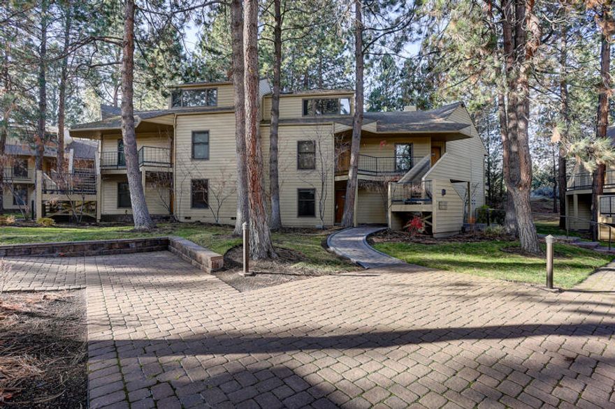 Ground floor, Ski House III condo.  Watch the wildlife on the back deck from the park like setting.  Extremely low utilities make this the perfect Bend residence, rental or vacation rental with all the amenities of Mt Bachelor Village. HOA's include everything except gas and electric.