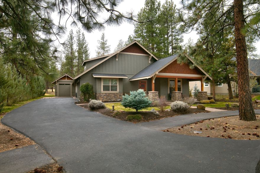 First time on the market! Discover this stunning, single-level home in the highly sought-after Coyote Springs subdivision of Sisters. Built in 2015, this residence features quality finishes throughout and an efficient floor plan. The spacious primary suite boasts an en suite bathroom with a double vanity, walk-in closet, and walk-in shower. The kitchen, with soaring vaulted ceilings, seamlessly opens to the great room and dining area, perfect for entertaining. With two additional bedrooms and a full bathroom, there's plenty of space for family and friends. Enjoy serene starry nights on the private covered paver patio, surrounded by a beautiful forest-like setting. This home borders city land, offering hikers and bikers easy access to Peterson Ridge Trail right from your backyard. Just a short distance to Sisters Athletic Club, Three Creeks Brewing, Shibui Spa, and the Five Pine Campus, plus a quick bike ride or drive to downtown Sisters. Don't miss out—this gem won't last long!