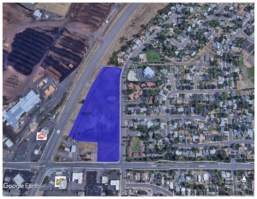 8.08 Acres of Prime Commercial Development Land with Hwy. 62 & Antelope Frontage in White City, OR.  One of the last, large commercial development sites in the area.  Excellent Visibility, Two Curb Cuts of Hwy. 62 + Antelope & Division Rd. Access.  THIS PROPERTY IS LOCATED IN A FEDERAL OPPORTUNITY ZONE.

Notice: No warranty or representation, express or implied, is made as to the accuracy of the information contained herein; all information contained herein is subject to change, errors, and omission, and is subject to yoru independent verification.  Neither Chris Chamberlain, Merit Commercial Real Estate, nor Owner assumes liability for inaccuracy contained herein.
