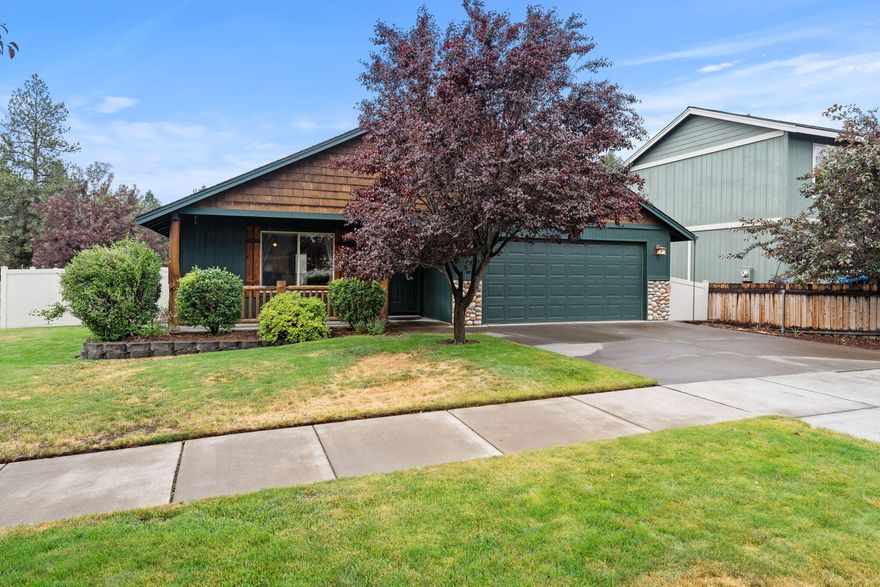 Welcome to this well-cared-for 3-bedroom, 2-bath home situated on a spacious corner lot in a quiet, established neighborhood. This single-story property features an open-concept layout with vaulted ceilings and a cozy gas fireplace, creating a warm and inviting atmosphere for everyday living and entertaining. Recent updates include brand-new carpet throughout and fresh exterior paint. The kitchen flows effortlessly into the main living area, making it perfect for gatherings and family time. The primary suite includes a private bathroom, while two large additional bedrooms provide space for guests, a home office, or hobbies. Enjoy the comfort of central air conditioning and the convenience of a 2-car attached garage. This move-in ready home offers a great blend of comfort, character, and functionality. Call for your private showing today!