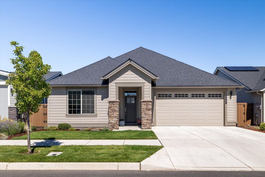 OPEN SATURDAY AUGUST 30 FROM 12 TO 2:30 Perfectly maintained one owner home.   One level home built in 2021 by Pahlisch homes. The Wentworth floorplan. 3 bedrooms + den/office & 2.5 bathrooms. Gorgeous Open floor plan for easy living and entertaining.  New high end gas Range, DW and Refrigerator. Generous Double car garage with additional partial bay for storage or work out equipment, etc.  Covered patio and fenced yard. The Petrosa neighborhood master plan includes and only steps away to clubhouse, co-working space, pool, hot tub, splash pad, fitness center, community fire pit, parks, trails and direct access to Pine Nursery Park. Short distance to restaurants, shopping, medical care and schools. HOA also covers front yard landscaping. Live the resort style Life!