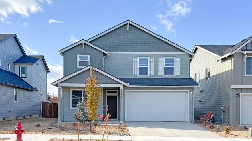 This move in ready, new construction home is in Acadia Pointe, a NE Bend community with easy access to shopping, dining, and parks. The Jade plan features an open-concept first floor where the kitchen, dining, and great room flow seamlessly to the patio, along with a full bedroom and bath. Upstairs, find two more bedrooms, a spacious bonus room, and a luxurious primary suite with an en-suite bath, separate tub and shower, and a walk-in closet. Interior highlights include quartz counters, shaker-style cabinetry, LVP and luxury vinyl tile flooring, two-tone paint, and a gas fireplace with a floating mantle. This home also includes central AC, a refrigerator, washer and dryer, backyard fencing, xeriscape front landscaping with a drip system, and blinds—all at no extra cost! Homesite #96. Rendering is artist conception only. Photos are of a similar home, features and finishes will vary. **Below-market rate incentives available when financing with preferred lender.**