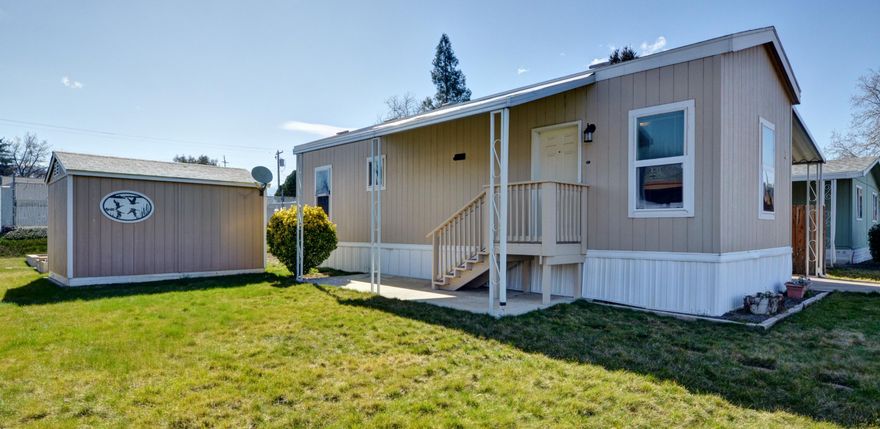 Move-in ready, very cozy 2015 single wide manufactured home in a 55+ park. Huge lot with garden beds and plenty of room for more plantings. Large shed/workshop with electricity. Refrigerator, washer and dryer included as-is. Greenway Village Park is in Phoenix right at the border of Talent. An excellent and convenient location to get to Ashland or Medford. Space rent covers Water, Sewer and Trash.