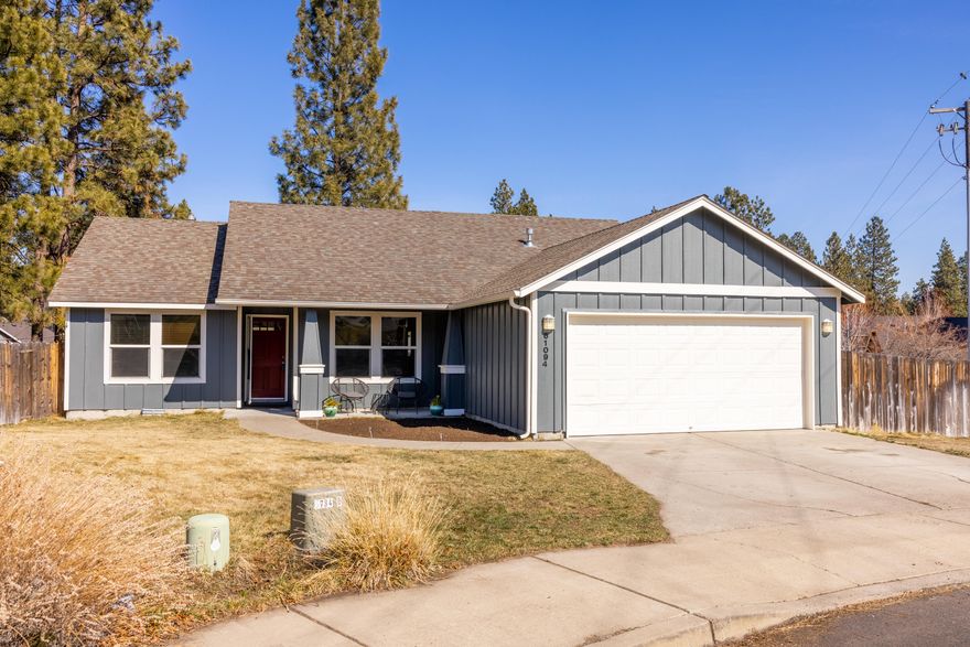 This is a rare 4 bedroom, 2 bath single level home in a great neighborhood and one of the most popular locations in Bend.  Close to the Old Mill District, Deschutes River and multiple trails.  1550 sf, with an oversized .18 acre lot in a quiet cul-de-sac. Vaulted ceilings, stainless steel appliances and a great back yard for entertaining that is fully fenced and landscaped.  Fresh carpet in the bedrooms, freshly painted on the inside and out.  Wired for a hot tub off the back patio. This is a great home that you do not want to miss.