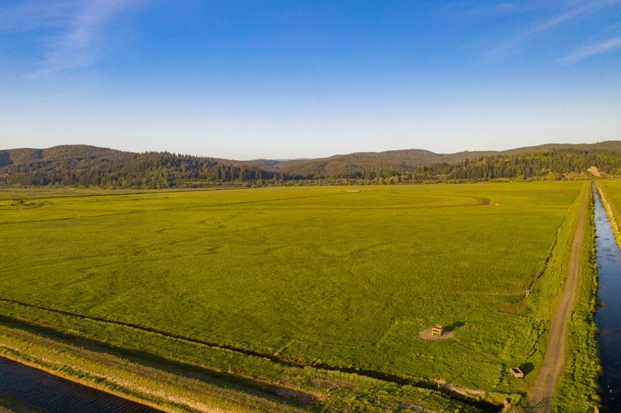 Highly productive irrigated pastures with great water resources characterize this 520+ acres located on the coquille river near the Oregon Coast. Based on the current operator's experience, this ranch is about as drought proof as you can find. The Coquille River Farmland consists of approximately 529+- acres of farm ground that is Certified Organic. The property has 413 acres of water rights and is flood irrigated with the use of technologically advanced tidal gates. Irrigation is quite easy and takes minimal labor. The flood irrigation combined with deep soils and quality grazing practices make this  some of the most productive summer grazing in the Pacific Northwest, If not the world. The property is currently used for organic cattle production and stocks yearling cattle for six to eight months. In addition to being a productive cattle ranch operation, the ranch has great opportunities for outdoor recreation.  World-class waterfowl hunting + steelhead and salmon fishing.