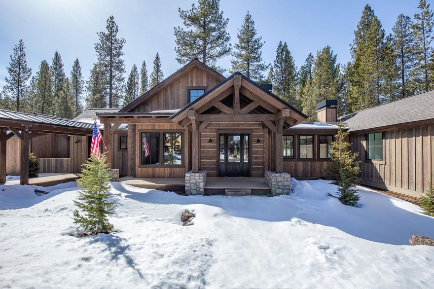 Luxury meets livability at this Caldera Springs retreat, situated on almost an acre and backing to forested space in a place where natural beauty and outdoor recreation abound. This custom home affords the ultimate in entertaining, privacy and casual elegance, and is the realization of one of Central Oregon's best collaborative teams. From design, to construction, to interior décor, the Frontier Family showcases fine craftsmanship and attention to detail. Created for multi-generational use, the floorplan offers 3-distinctively designed wings built around two courtyards that provide connectivity and a seamless transition between inside and out. A breezeway leads to an additional bedroom and full bath with private entrance. Unmistakably elevated and tastefully conceived, this home is mountain luxe yet relaxed, with a thoughtful mix of materials and furnishings--a timeless oasis to be cherished for many years to come. Create a legacy for your family at this high desert sanctuary.