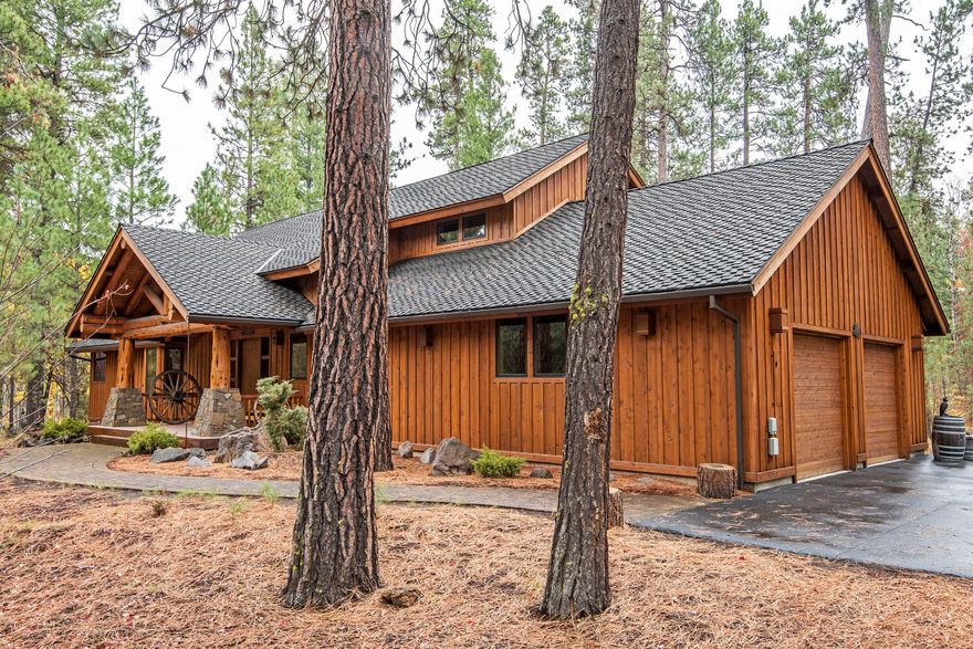 Welcome to your own charming lodge home at Black Butte Ranch!  This luxury home is privately located on a spacious lot adjoined to the US National Forest in desirable East Meadow.  Conveniently close to BBR amenities & the front gate. Perfect vacation rental, private/ corporate retreat or ideally, a full-time residence. Premier quality construction & finishes throughout!  Filled with love, attention to detail, and meticulously maintained. Custom details include en-suite baths for all 3 bedrooms, great room w/ floor to ceiling stone gas fireplace, and gourmet kitchen, separate office w/ views of Black Butte, upstairs reading loft, and an attached oversized 2-car garage. Enjoy outdoor living at its very finest on the oversized Trex composite decking fronting a vast array of Aspen, Fir, & Ponderosa pines. Spectacular views from every window. Offered turnkey w/ top-of-the-line furnishings.