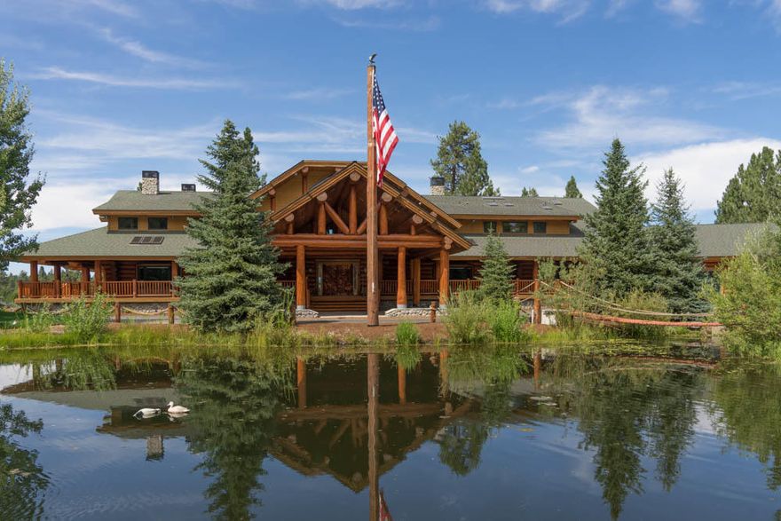 Weyland Diamond Ranch represents the finest in living in the Cascade Mountains of central Oregon. In the Bend locale, this property offers the ultimate; with majestic views of Mount Bachelor, 3.6 mile stretch of the Little Deschutes River and a master-crafted mountain log home on a heavily treed 700-acre ranch. The focal point is the handscribed log home, with a setting looking over the river at the Cascade Mountain Range. From the beautiful decks and gathering areas to the scenic lake with white sand beach, sand volley ball court, horse shoe pit, and river side hot tub, the outside living is a recreational paradise.

The meandering river offers unlimited mountain recreation with floating, canoeing, rafting and fishing at this undisturbed private wilderness setting. The majestic log home features 10,275 square feet, four bedrooms, four and one-half bathrooms, a great room, stone fireplace, gourmet kitchen, wine cellar, custom carvings, and wrap around porch.