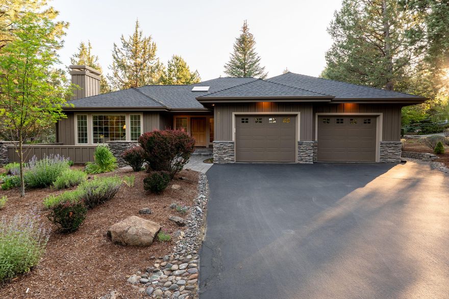 Tucked within the gates of NW Bend's prestigious Awbrey Glen Golf Club Community, this beautiful custom home is being offered for the 1st time. This timeless home blends classic style w/ elevated NW living. Vaulted ceilings, wood flooring & exposed beams lend character & warmth to the open-concept floor plan, while expansive windows frame lush pine forest & garden views, filling the home w/ natural light. In the heart of the home is the well-appointed kitchen, w/ an eating bar for casual dining or entertaining. The inviting great room, featuring a gas fireplace flanked by built-ins creates a cozy focal point. With 3 spacious bedrooms & 2.5 bathrooms, the thoughtfully designed single-level floor plan offers comfort & functionality. Additional highlights include a private paver patio, low maintenance landscaping & 2 Car Garage. Offered behind Bend's most desirable gated community, complete w/ an 18-hole championship golf course, pool, dining, sport courts, walking trails, & more