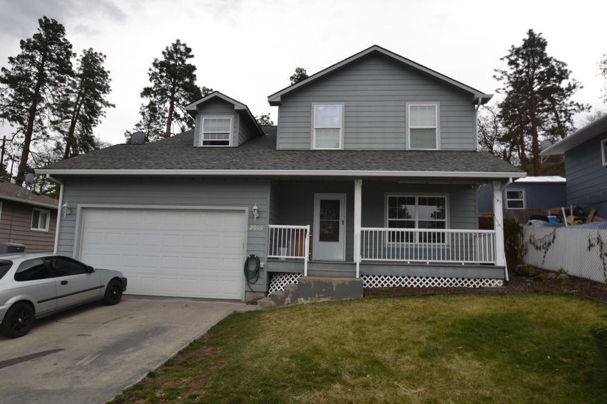 Established neighborhood setting top side of The Dalles. Property has fenced back yard, shed goes with property, terraced backyard, sprinkler system & covered back patio setting. Open concept w/granite countertops, maple cabinets, & tile flooring in kitchen. Main level has two family rooms w/laundry upstairs w/3 bedrooms. Plenty of storage and space w/two car garage. Enjoy your sunsets w/full covered front porch setting.